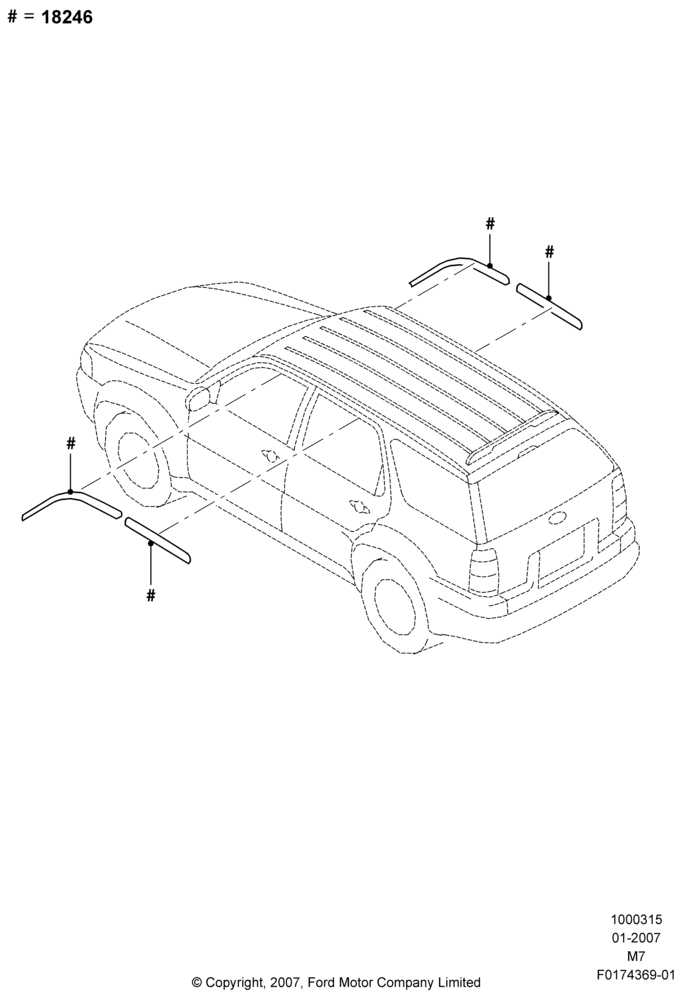 15C - Body Dress Up Kits - Side, Ford Series, Side Window Deflectors; 08/JAN/2007-29/APR/2012
