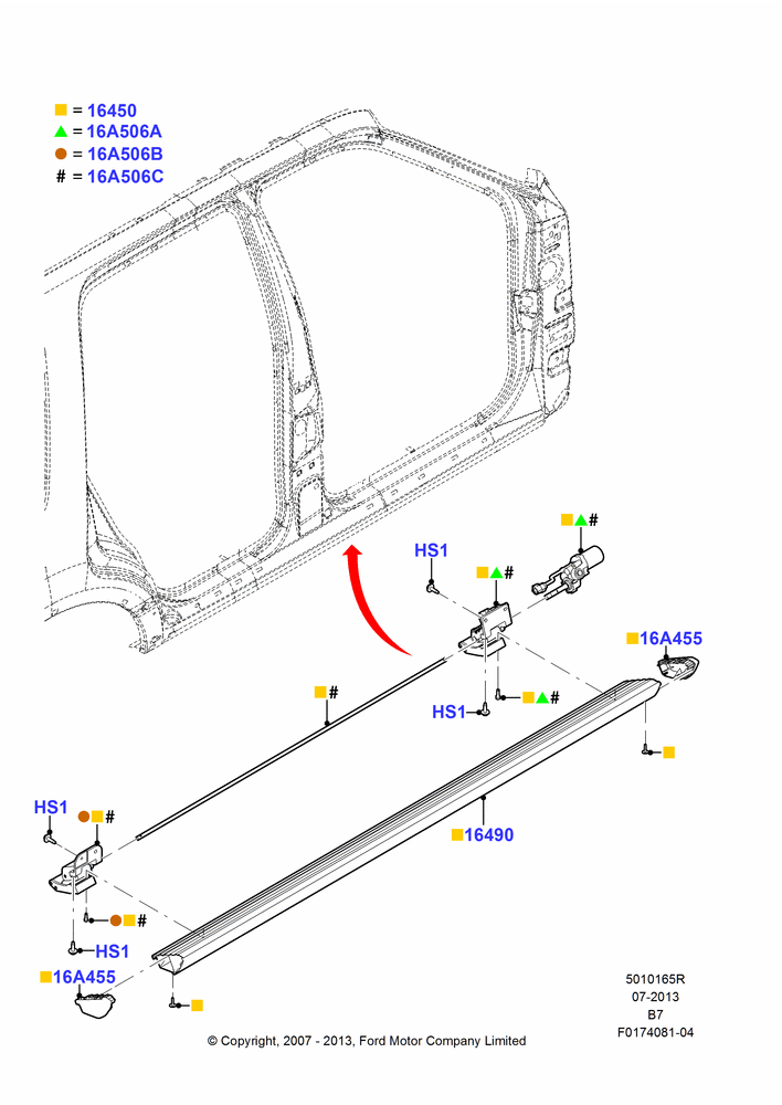 65R - Running Boards/Side Steps, Extended Wagon, With Power Deployable Running Board; 11/JUN/2007-11/AUG/2014