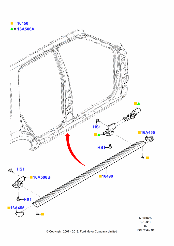65Q - Running Boards/Side Steps, Regular Wagon, With Power Deployable Running Board; 11/JUN/2007-11/AUG/2014