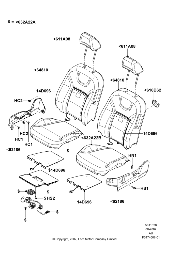20L - Front Seat Pads/Valances & Heating; 27/AUG/2007-20/MAY/2009