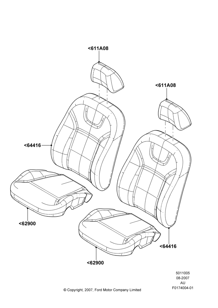 05F - Front Seat Covers; 27/AUG/2007-20/JUL/2009