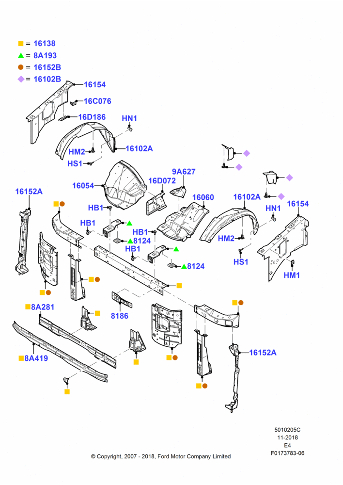 05C - Front Panels, Aprons & Side Members, Cutaway, Extended Van, Extended Wagon, Regular Van, Regular Wagon; 06/AUG/2007