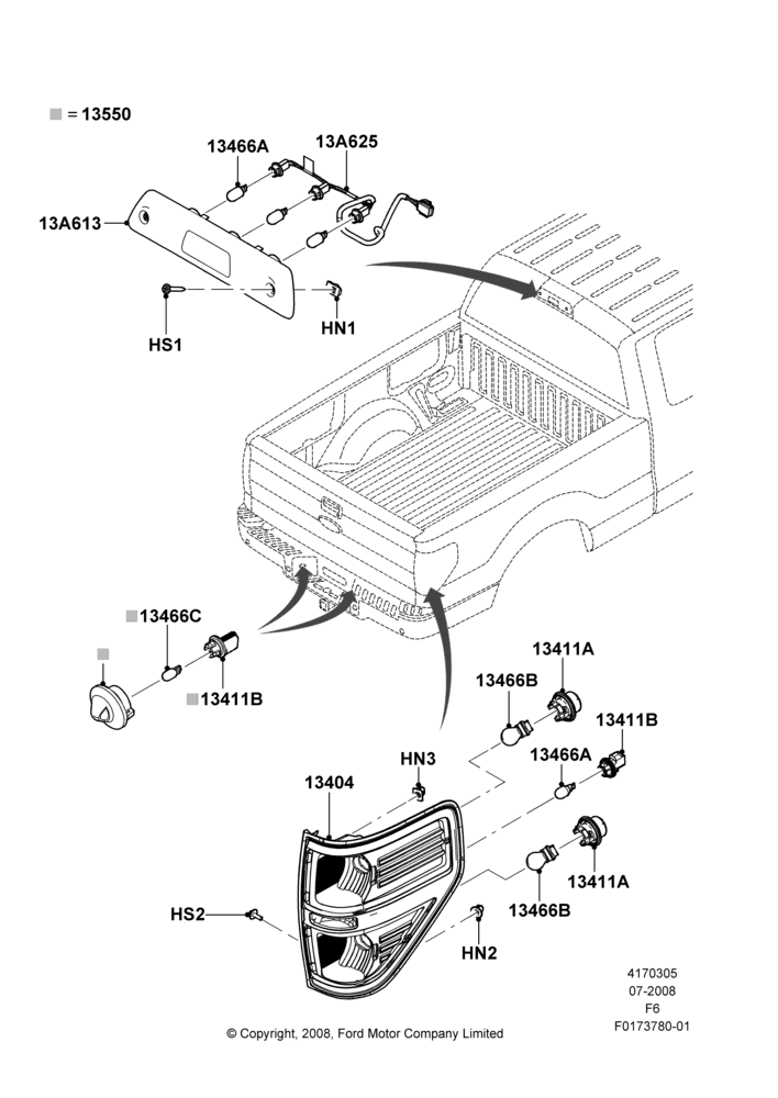 Rear Lamps, All Styleside Pick-Up Box