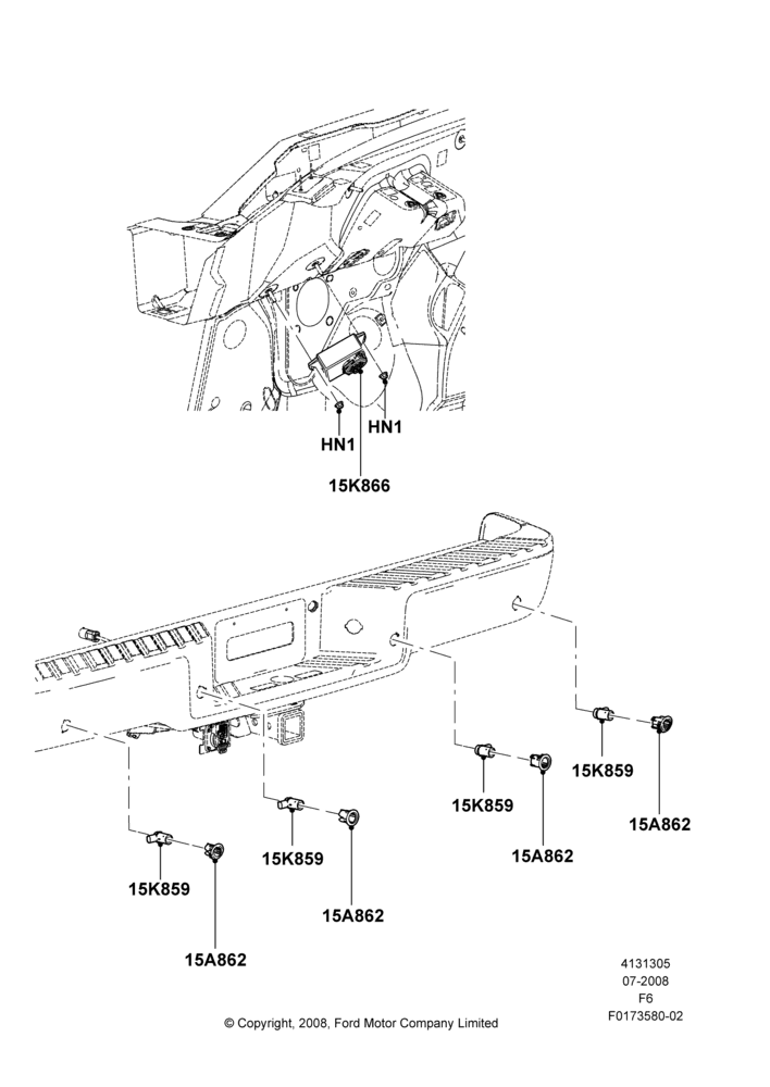 05B - Parking Distance Control, With Reverse Proximity Sensor; 18/AUG/2008-23/DEC/2014