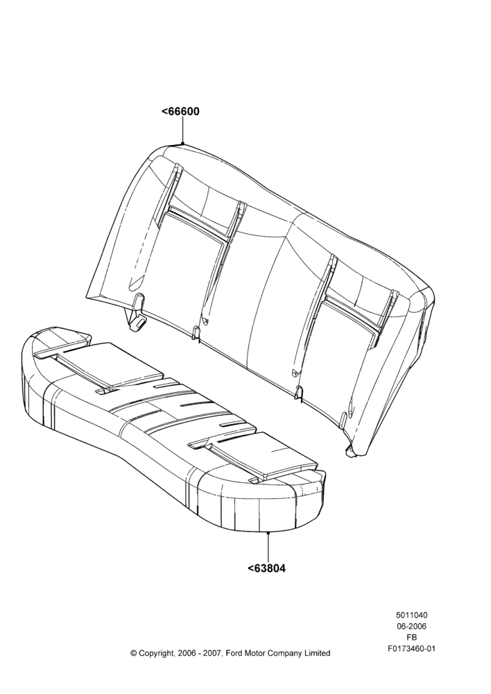 40A - Rear Seat Covers, Less Armrest; 19/JUN/2006-26/SEP/2011