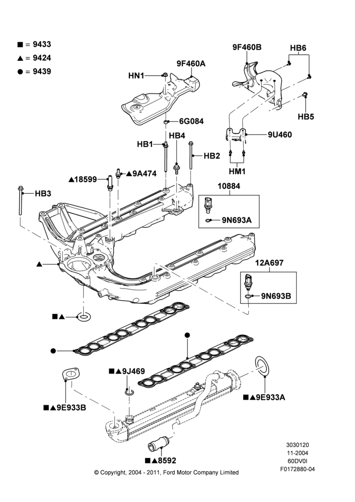 20D - Intake Manifold, 6.0L  OHV Diesel V8 DI; 01/NOV/2004-26/JUL/2010