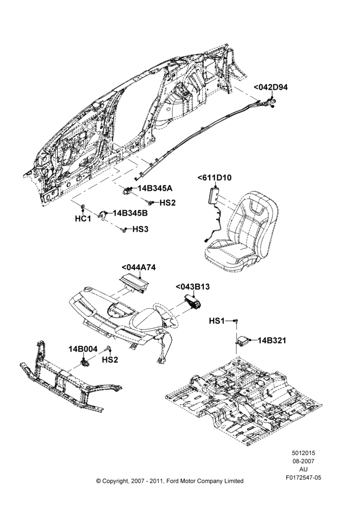 15F - Airbag System, 4 Door Sedan; 27/AUG/2007-07/DEC/2010