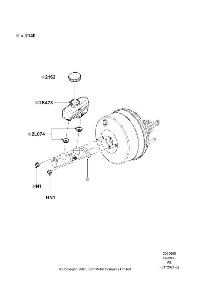 05B - Master Cylinder - Brake System, Less Traction Control; 19/JUN/2006-26/SEP/2011