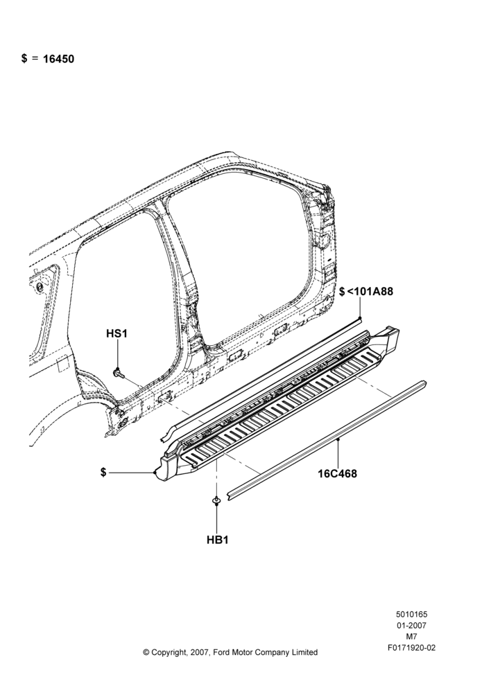 65B - Running Boards/Side Steps, Rocker Panel Moulding With Step Bar; 08/JAN/2007-29/APR/2012