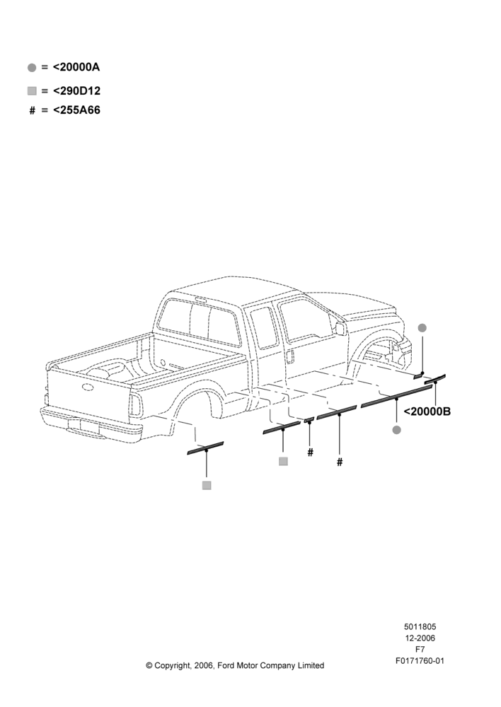 05J - Stripe Decals, Ford 550 Series, Ford 450 Series, With Tu-Tone Paint; 18/DEC/2006-12/FEB/2010