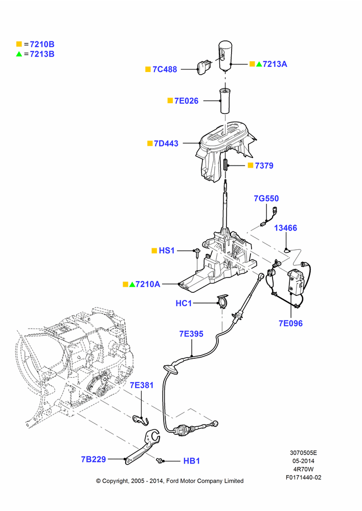05E - Gear Change-Automatic Transmission, All Flow Thru Floor Consoles, Automatic Transmission, Lincoln Mark LT; 31/JAN/2005-23/DEC/2014