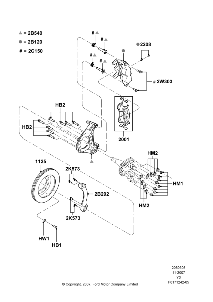 Front Brake Discs and Calipers, 24,000 LB. GVW, 26000 LB. GVW