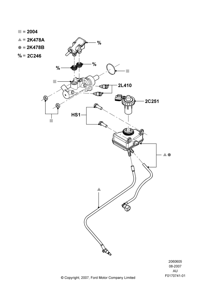05C - Master Cylinder - Brake System, Less Anti-Lock Braking System; 27/AUG/2007-21/JUL/2008