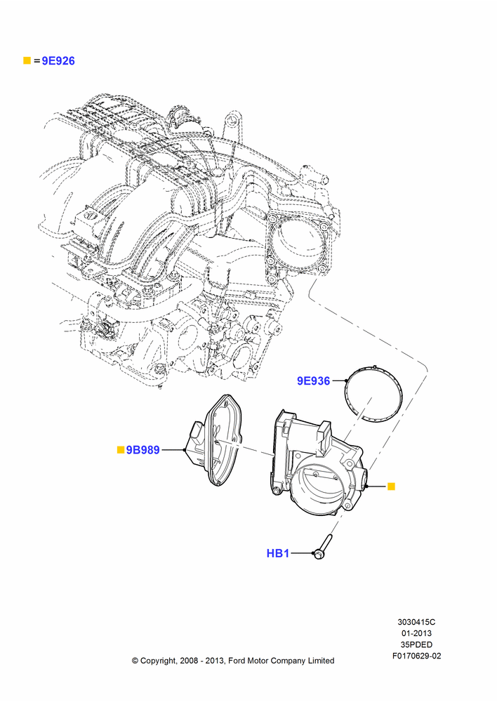 15C - Throttle Housing, 3.5L 4V DOHC VCT SMPI V6 Gas; 02/MAY/2008-29/FEB/2012
