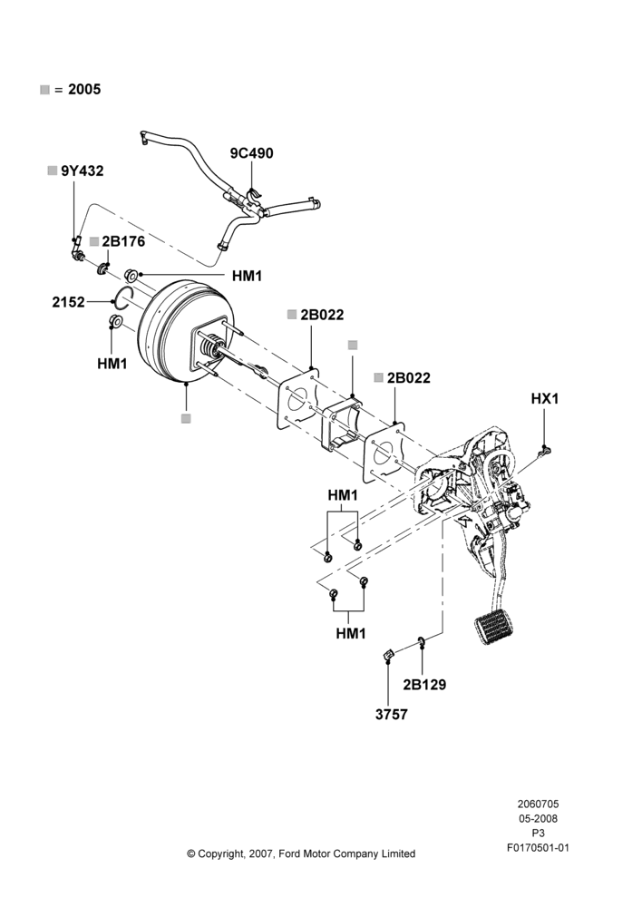 05A - Brake Booster; 02/MAY/2008-29/FEB/2012