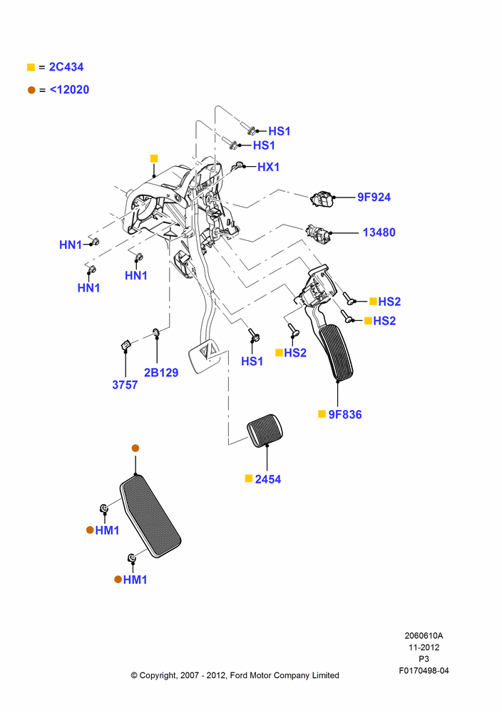 10A - Brake and Clutch Controls, With Fixed Foot Pedals; 02/MAY/2008