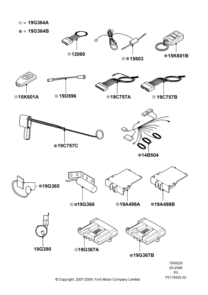 20XA - Remote Starting Kit, Accessory, One Way; 02/MAY/2008-06/JUL/2009