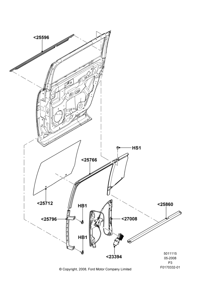 15 - Rear Door Glass and Window Controls; 02/MAY/2008