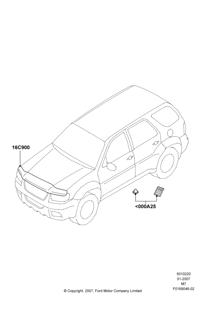 20XC - Hood and Related Parts, Lincoln/Mercury Series, Accessory Bug Shield; 08/JAN/2007-29/APR/2012