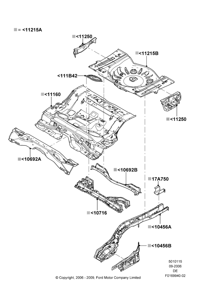 15B - Floor Pan - Center and Rear, LHD 4WD (FTD); 30/AUG/2006-04/FEB/2009