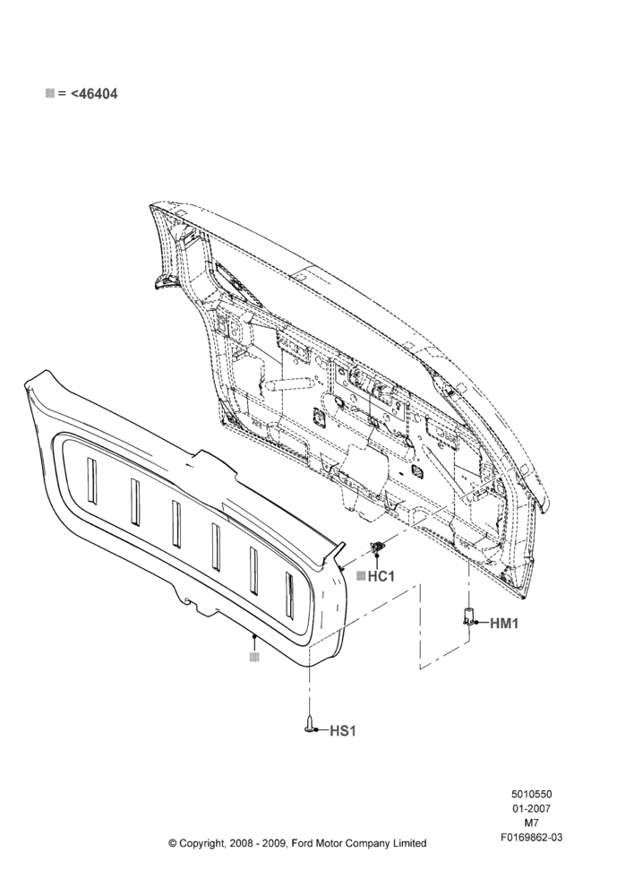 50B - Back Door/Tailgate Trim Panels; 08/JAN/2007-29/APR/2012