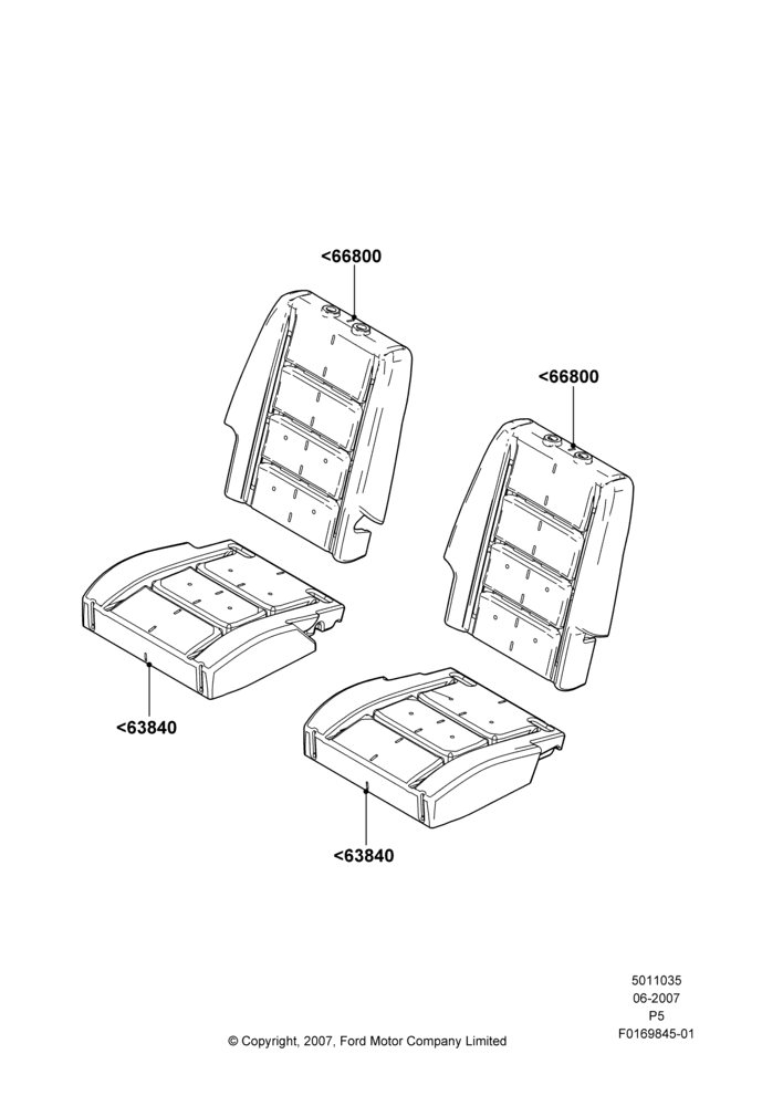 35C - Rear Seat Pads/Valances & Heating, 2nd Row Quad Manual Fold Seat; 18/JUN/2007-15/JUN/2009