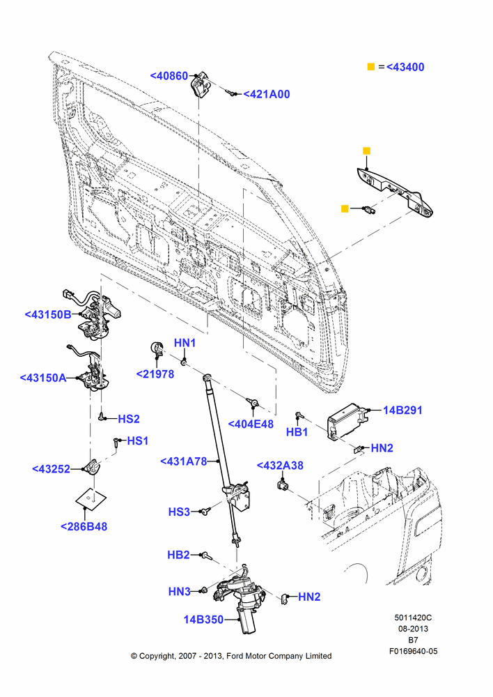 20C - Luggage Compt/Tailgte Lock Controls; 11/JUN/2007-11/AUG/2014