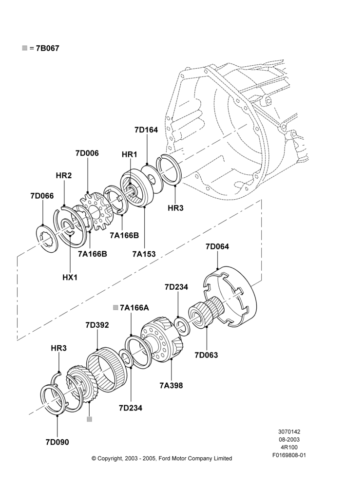 42C - Planetary Gear Sets, E4OD(4R100); 04/AUG/2003-03/JAN/2005