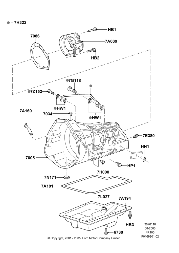 10C - Transmission External Components, E4OD(4R100); 04/AUG/2003-03/JAN/2005