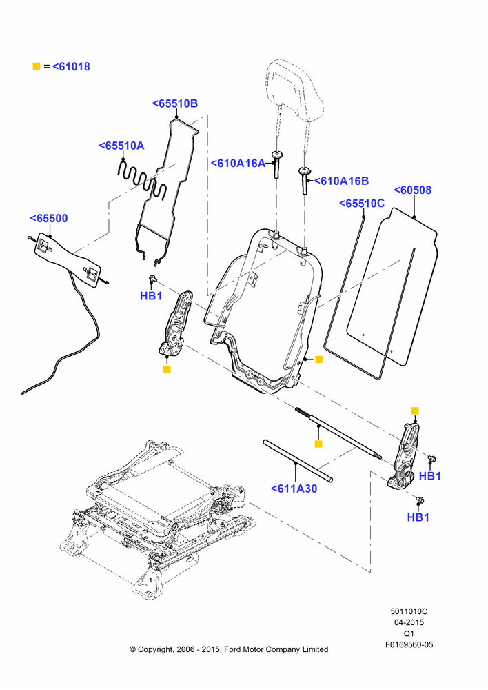 10C - Front Seat Back, With Driver 6 Way Pwr.Seat Adjuster; 06/NOV/2006-24/DEC/2014