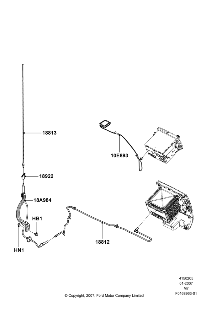 05E - Antenna, AM/FM Stereo/6 CD/Navigation System, Less Radio Reception Equipment; 08/JAN/2007-27/JUL/2009