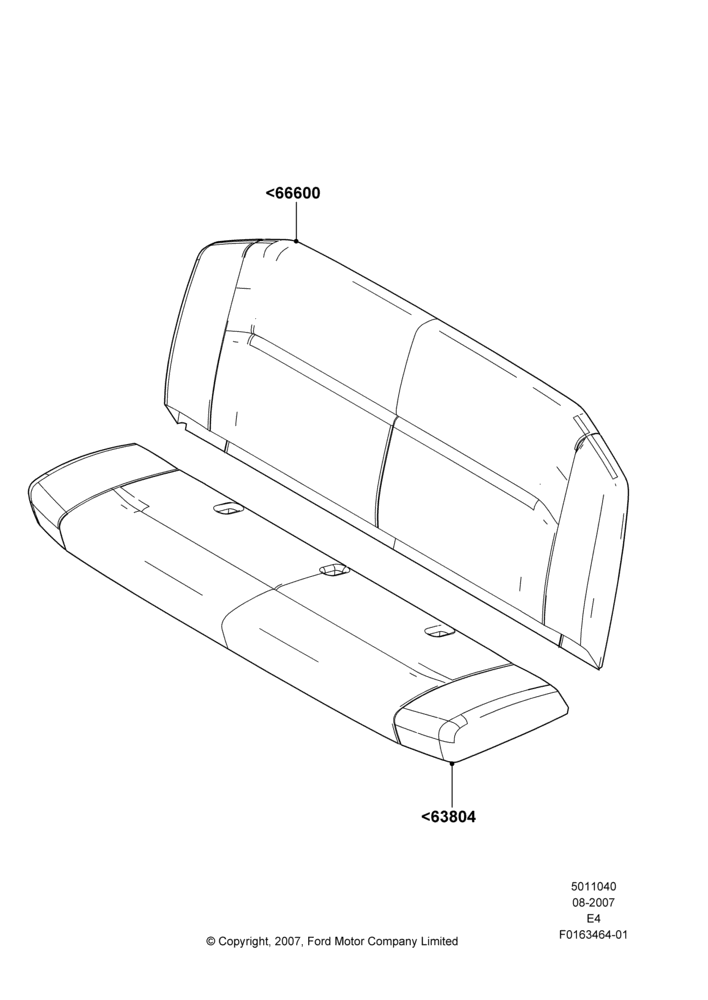 40L - Rear Seat Covers, With 5th Row Bench Seat; 06/AUG/2007