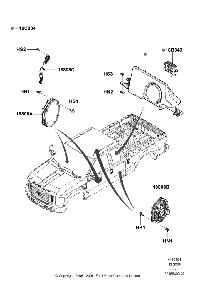 05G - Speakers, AM/FM Str/CD/Clk/Navig System, Prem AM/FM Stro/CD Changer/Clock, Super Cab, AM/FM DVD Nav SDARS Next Generation; 18/DEC/2006-12/FEB/2010
