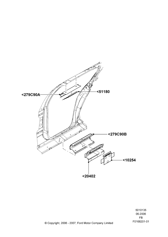 35C - Side Panels - Inner, With Long Wheelbase Package, Rear; 19/JUN/2006-26/SEP/2011