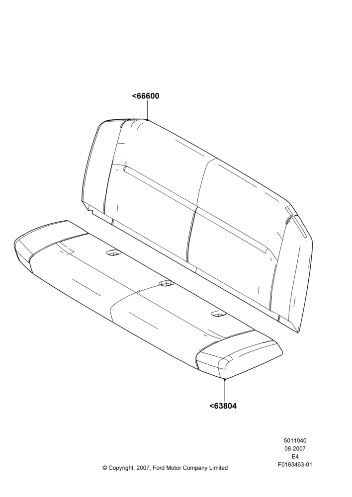 40K - Rear Seat Covers, With 4th Row Bench Seat (4 Pass.); 06/AUG/2007