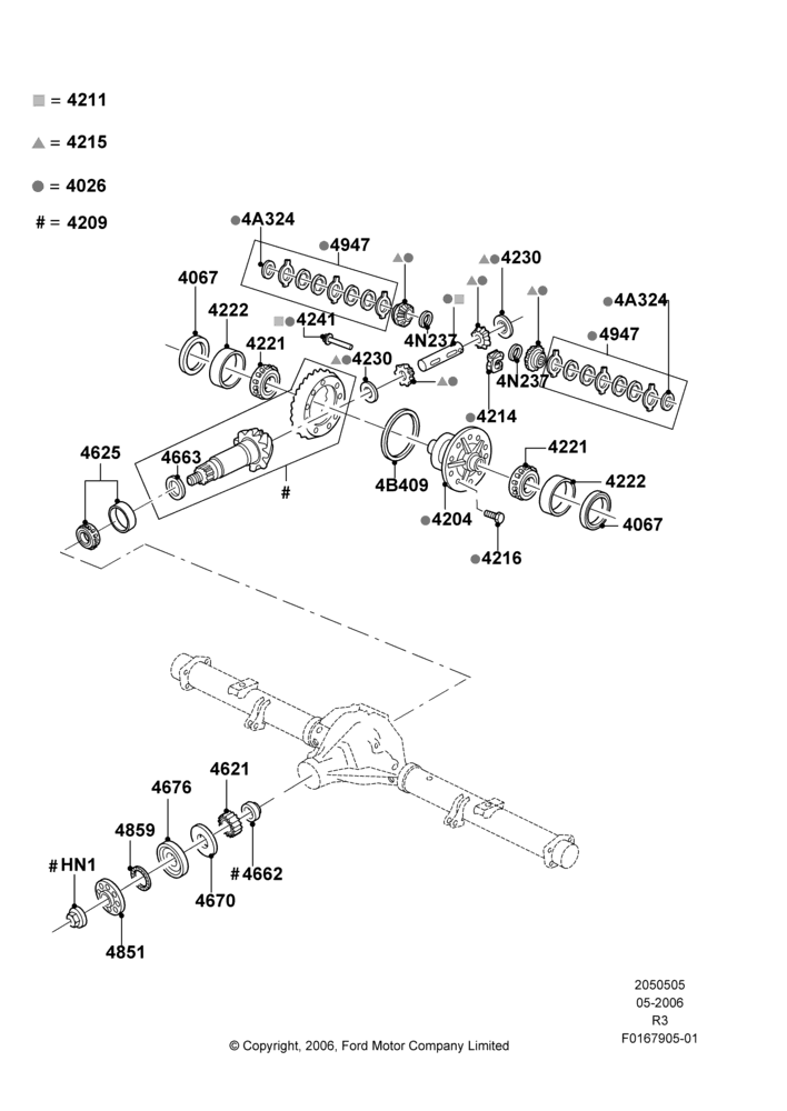05F - Components - Rear Axle Diff & Carr., Rear Axle Limited Slip Differential, With 8.8 Axle; 01/MAY/2006-14/SEP/2009