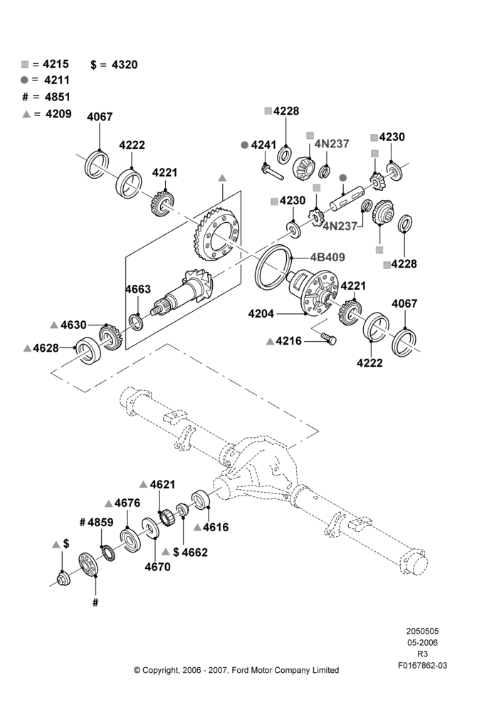 05C - Components - Rear Axle Diff & Carr., Rear Axle Less Limited Slip Diff, With 7.5" Axle; 01/MAY/2006-14/SEP/2009