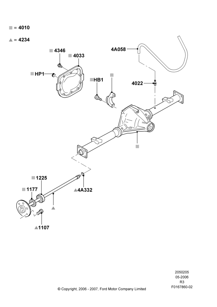 05B - Rear Axle, With 7.5" Axle; 01/MAY/2006-14/SEP/2009