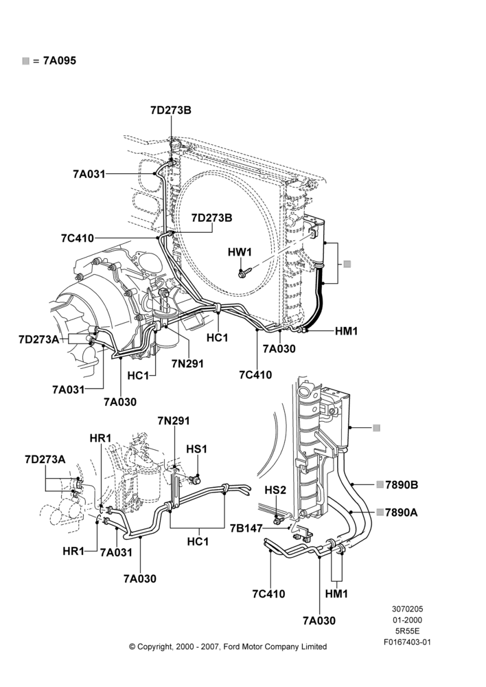 Transmission Cooling Systems, 5R44E/5R55E - 5 Speed Auto Trans