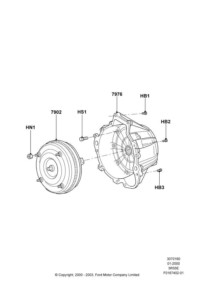 60B - Converter, 5R44E/5R55E - 5 Speed Auto Trans; 31/JAN/2000-09/MAY/2003
