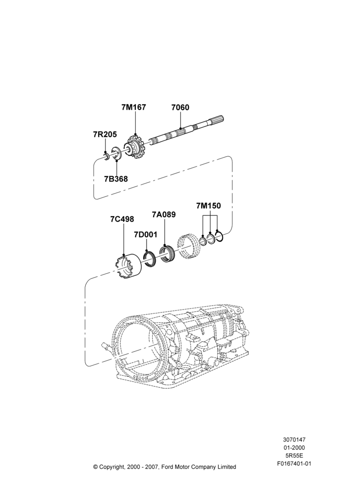 47B - Output Shafts, 5R44E/5R55E - 5 Speed Auto Trans; 31/JAN/2000-09/MAY/2003
