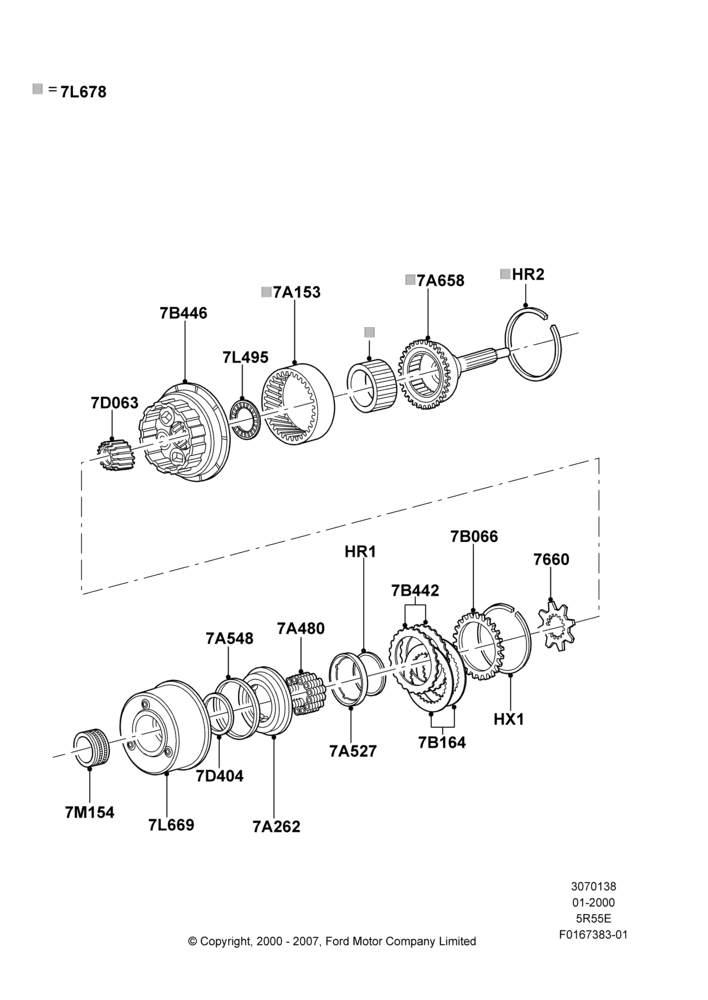 38B - Coast Clutch and Components, 5R44E/5R55E - 5 Speed Auto Trans; 31/JAN/2000-09/MAY/2003