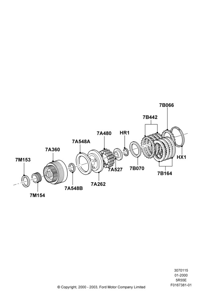 15B - Forward Clutch and Components, 5R44E/5R55E - 5 Speed Auto Trans; 31/JAN/2000-09/MAY/2003
