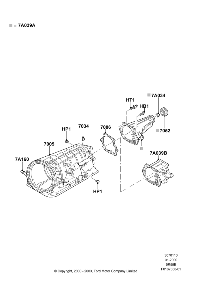 10B - Transmission External Components, 5R44E/5R55E - 5 Speed Auto Trans; 31/JAN/2000-09/MAY/2003