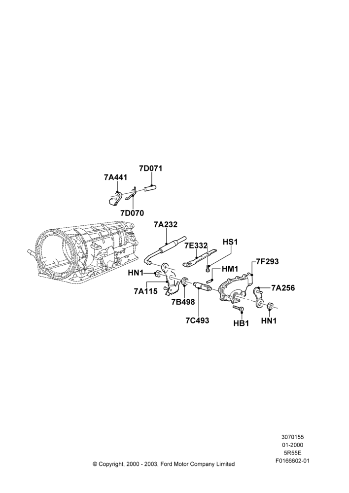 55B - Transmission Control Mechanisms, 5R44E/5R55E - 5 Speed Auto Trans; 31/JAN/2000-09/MAY/2003