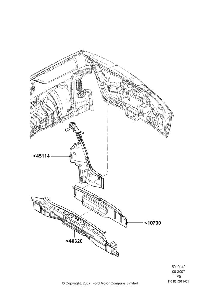 40 - Rear Panels and Rear Package Tray; 18/JUN/2007-15/JUN/2009
