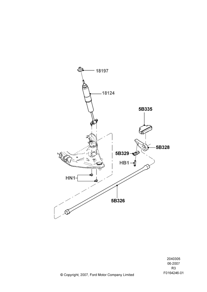 Front Suspension Struts and Springs, Std Duty Torsion Bar Suspension
