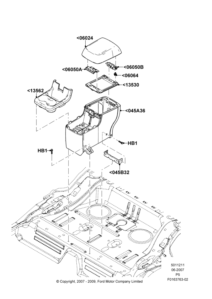 11A - Console - Rear Floor, With 2nd Row Console; 18/JUN/2007-15/JUN/2009