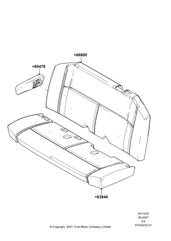 35H - Rear Seat Pads/Valances & Heating, With 2nd Row Bench Seat - 3 Passngr; 06/AUG/2007