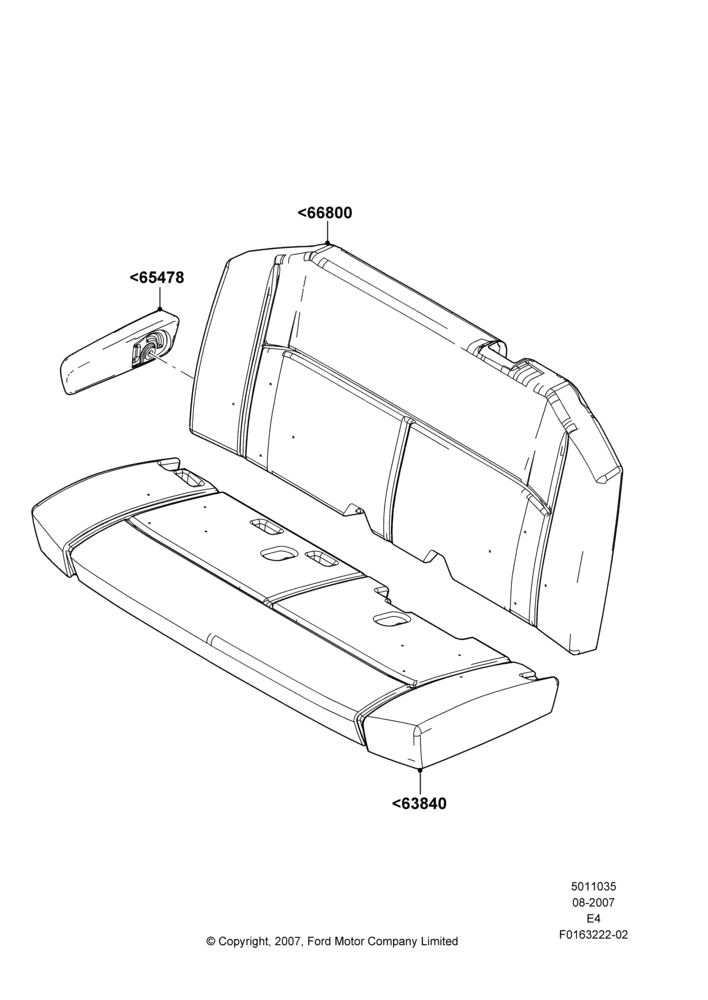 35K - Rear Seat Pads/Valances & Heating, With 4th Row Bench Seat (3 Pass.); 06/AUG/2007